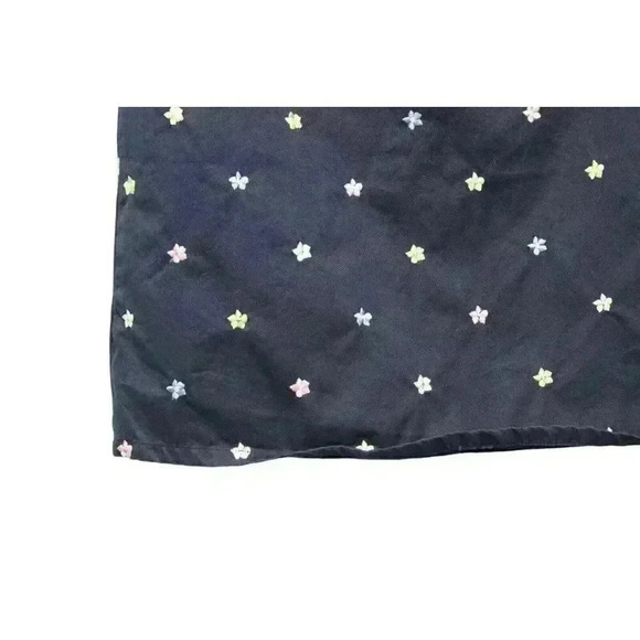 High Waisted A-Line Below Knee Skirt Size 10 Navy Multicolor Embroidered Floral - Picture 10 of 12